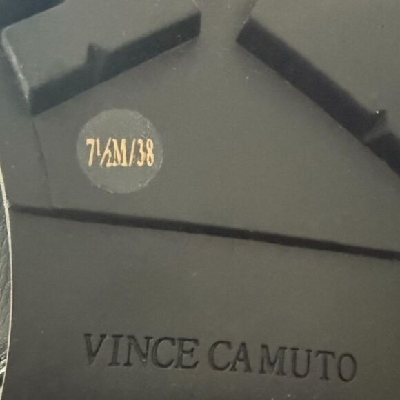 Vince Camuto Keshia Moto Black Butter Calf Leather Boots with Gold Chain - Picture 9 of 10